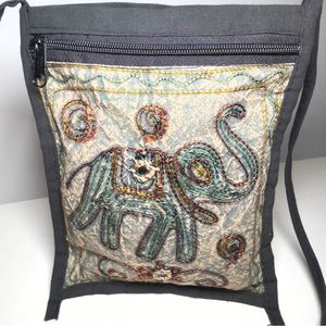 Boho Embroidered Elephant Crossbody Bag